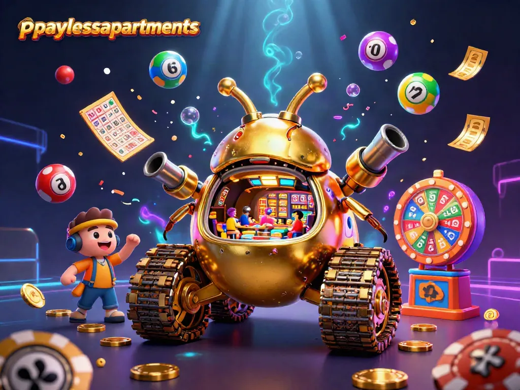 Win big at paylessapartments in this vibrant, dynamic casino-themed 3D scene.