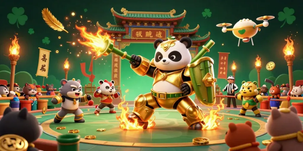 Experience thrilling gameplay with SAWA888 in an action-packed panda fighting arena.