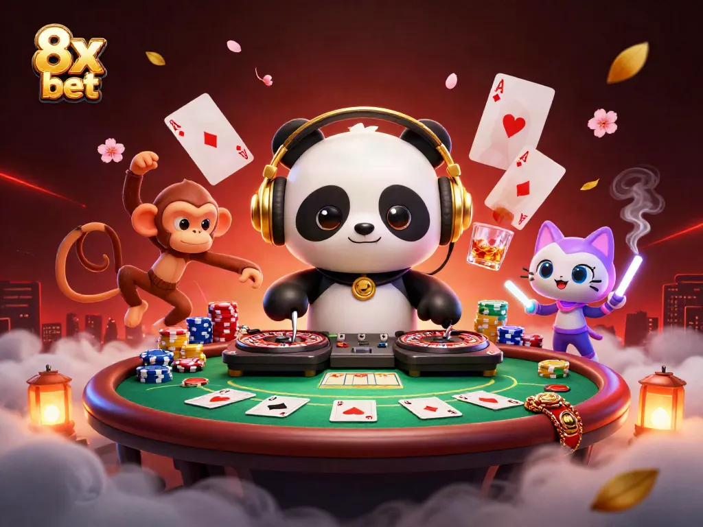 Engage with the excitement of 8x bet through vibrant casino elements and unique characters.