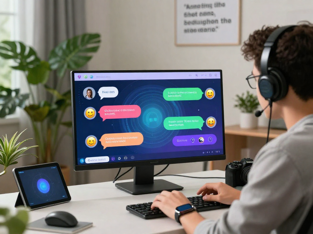 Exciting digital interaction showcasing spicy chat ai in a modern virtual setup.
